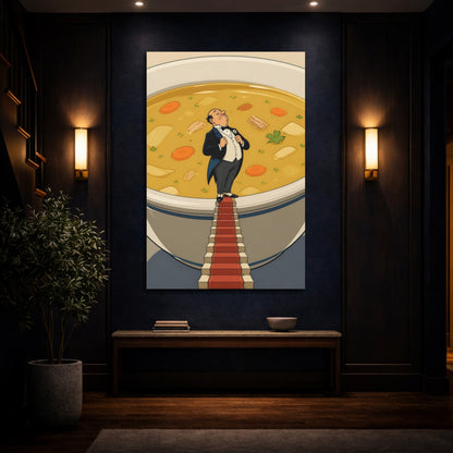 Mockup 4. Funny Butler In Soup shown as canvas print