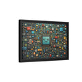 Side Mockup 6. Funny Circuit Board Happy Circuit Board shown as stretched canvas wall art
