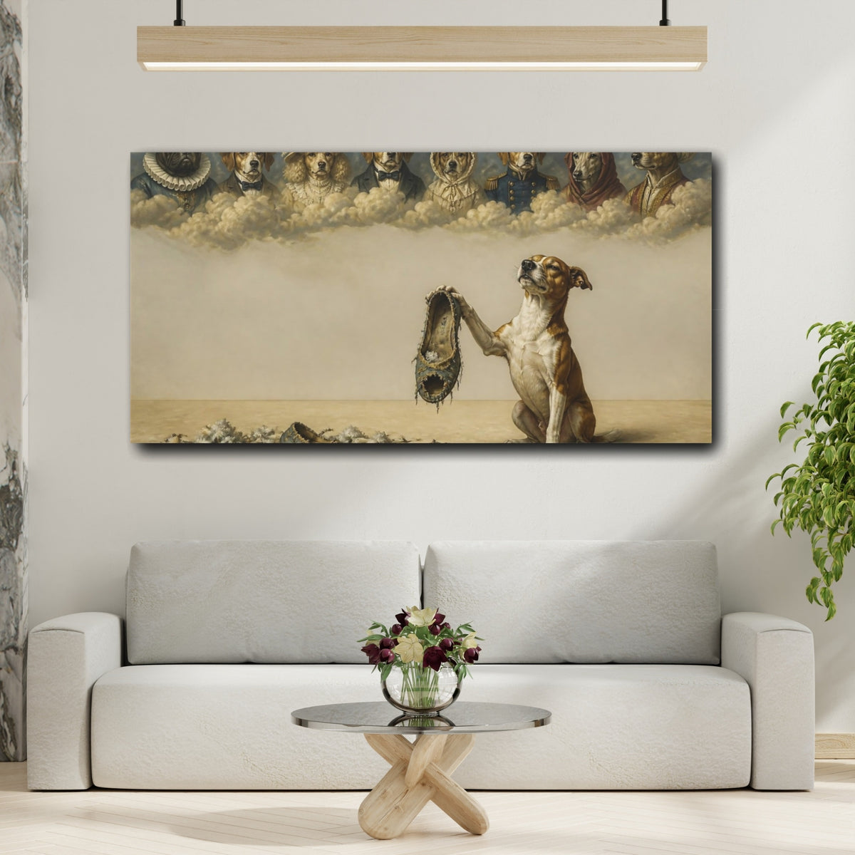 Mockup 2. Funny Proud Dog With Slipper shown as canvas print