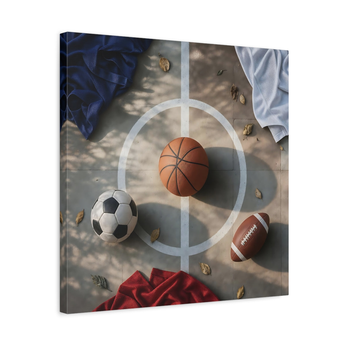 Side Mockup 5. Game Day Trio shown as canvas print