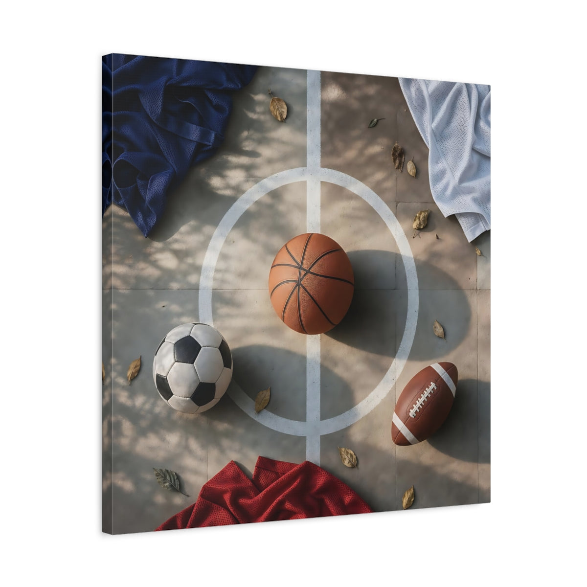 Side Mockup 4. Game Day Trio shown as canvas print