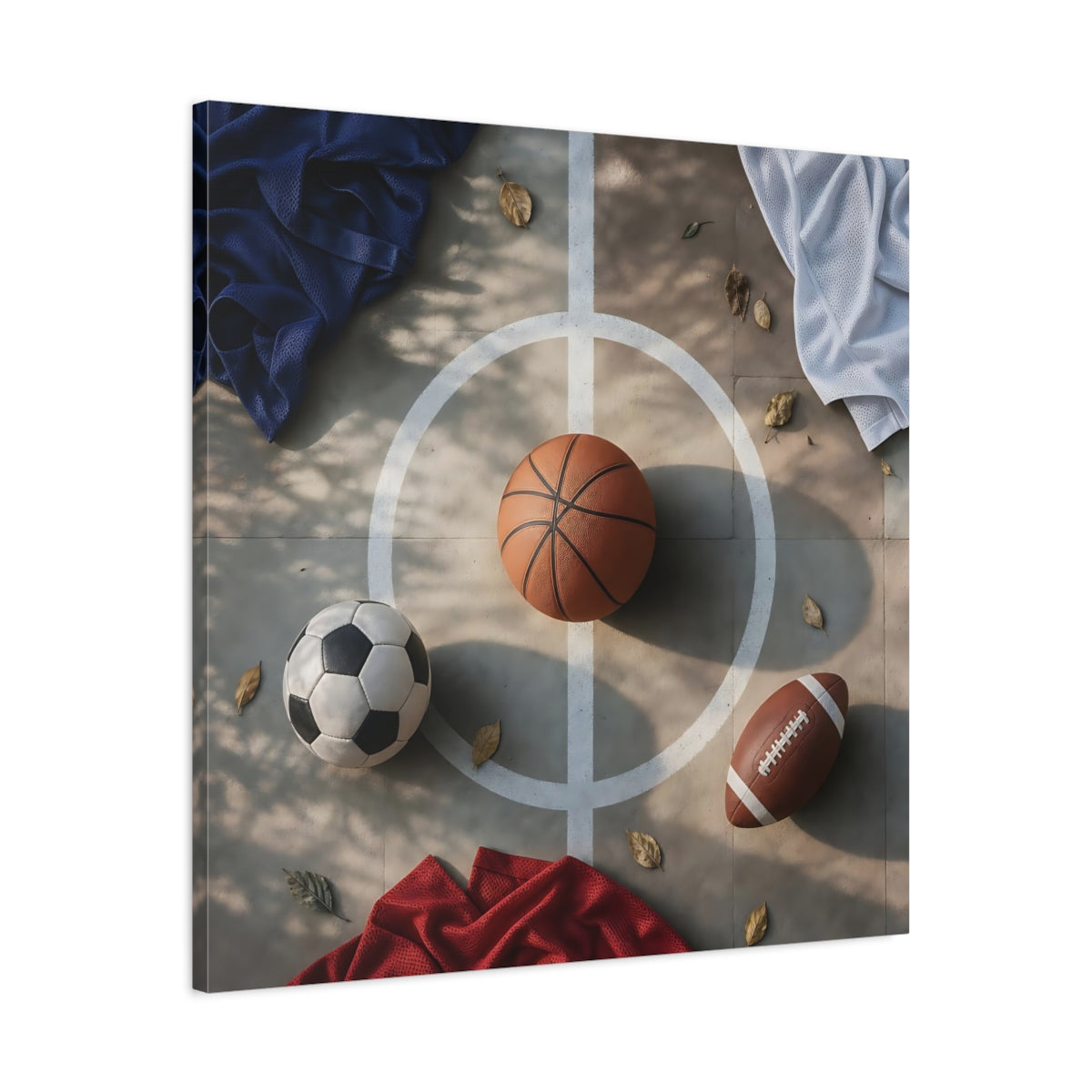 Side Mockup 3. Game Day Trio shown as canvas print