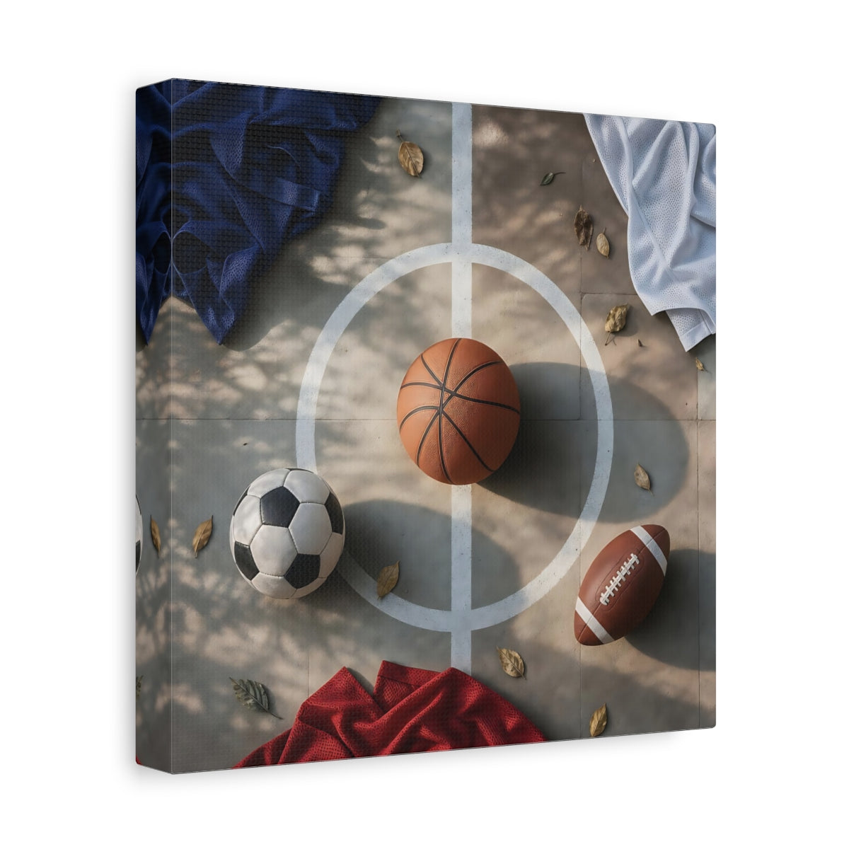Side Mockup 9. Game Day Trio shown as canvas print