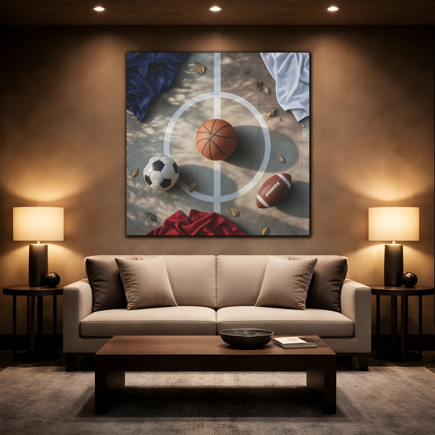 Mockup 2. Game Day Trio shown as canvas print