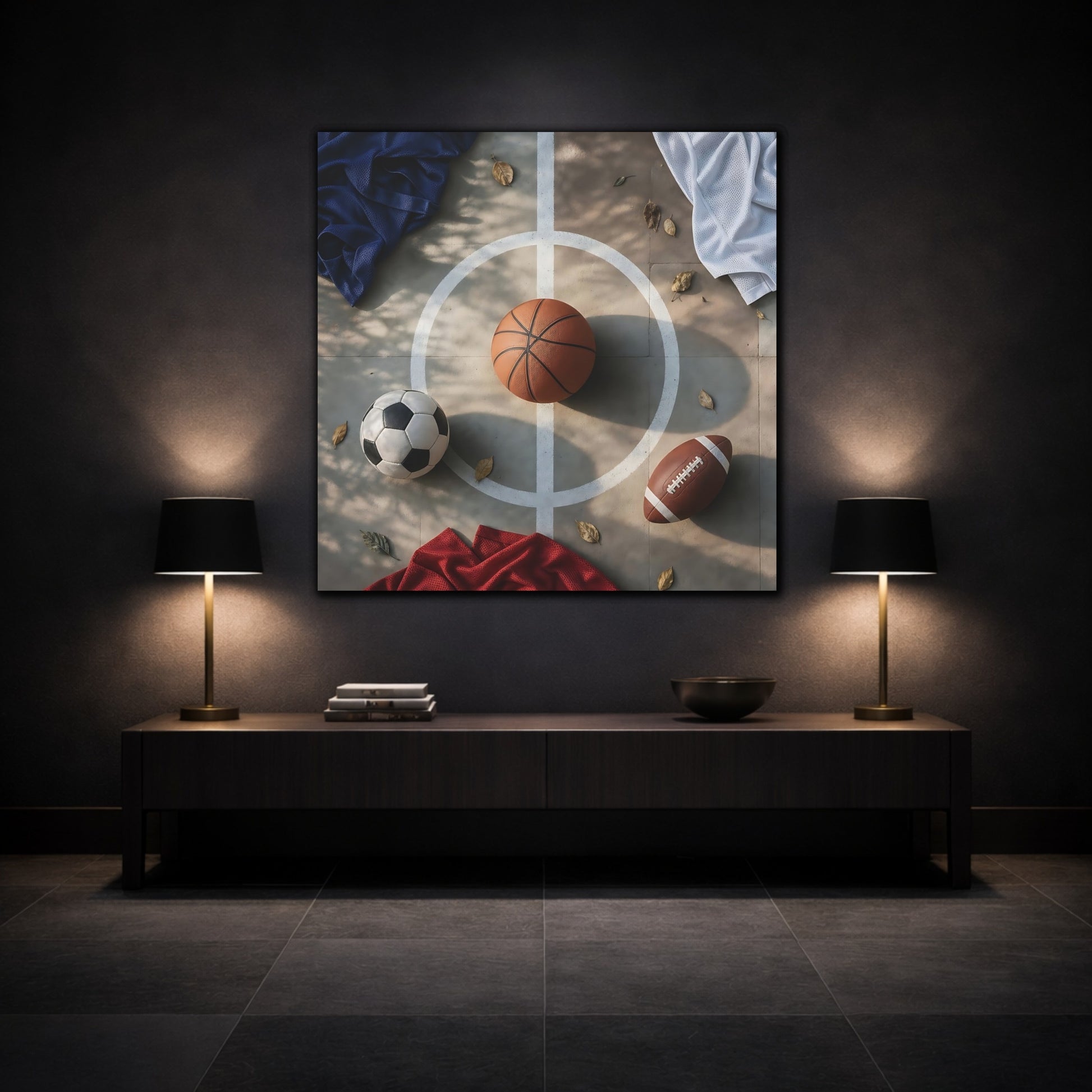 Mockup 3. Game Day Trio shown as canvas print