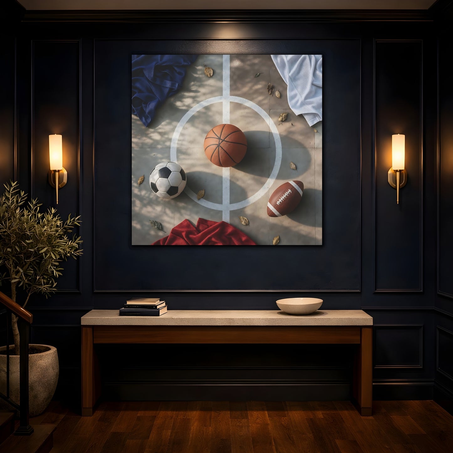 Mockup 4. Game Day Trio shown as canvas print