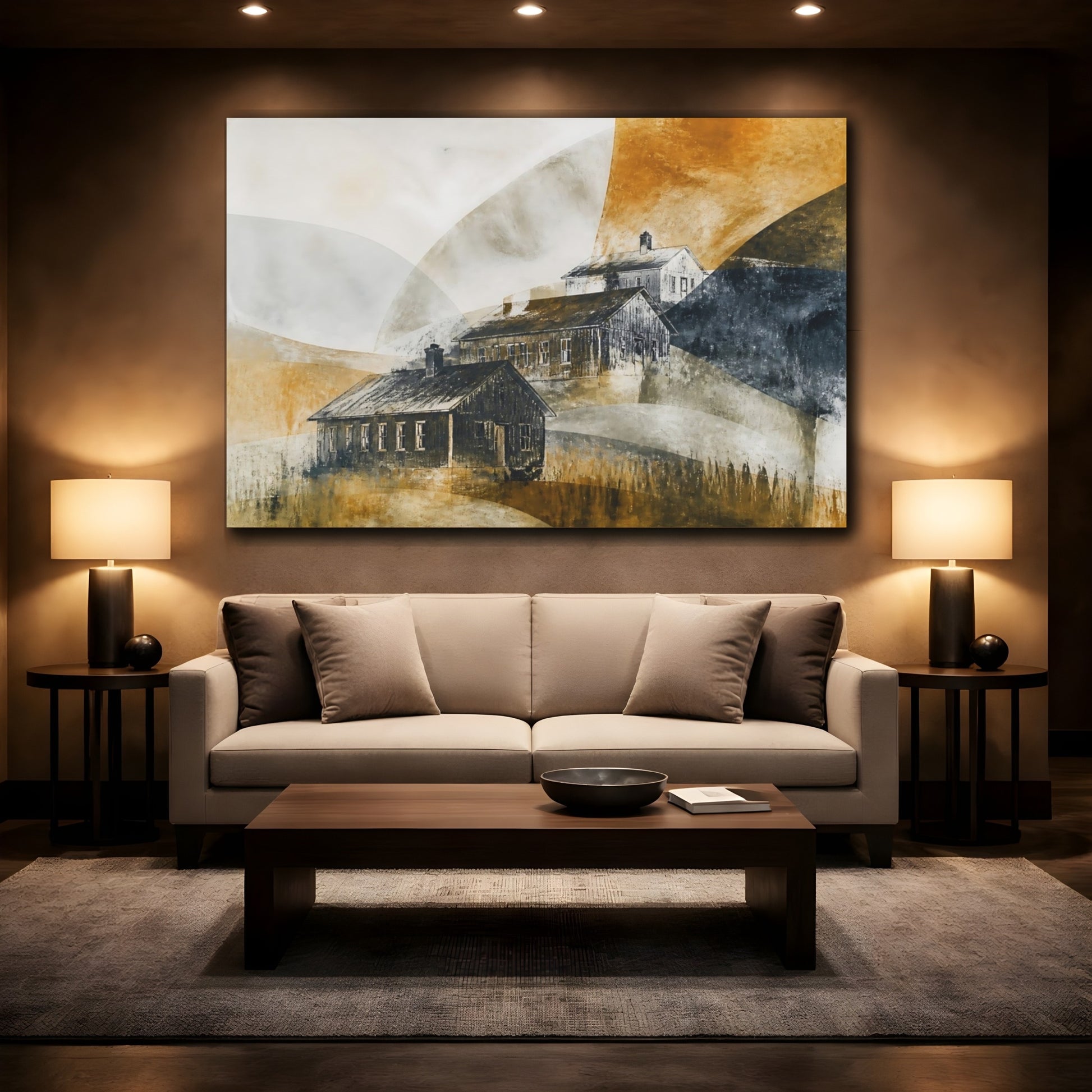 Mockup 2. Ghosted Schoolhouses shown as canvas print