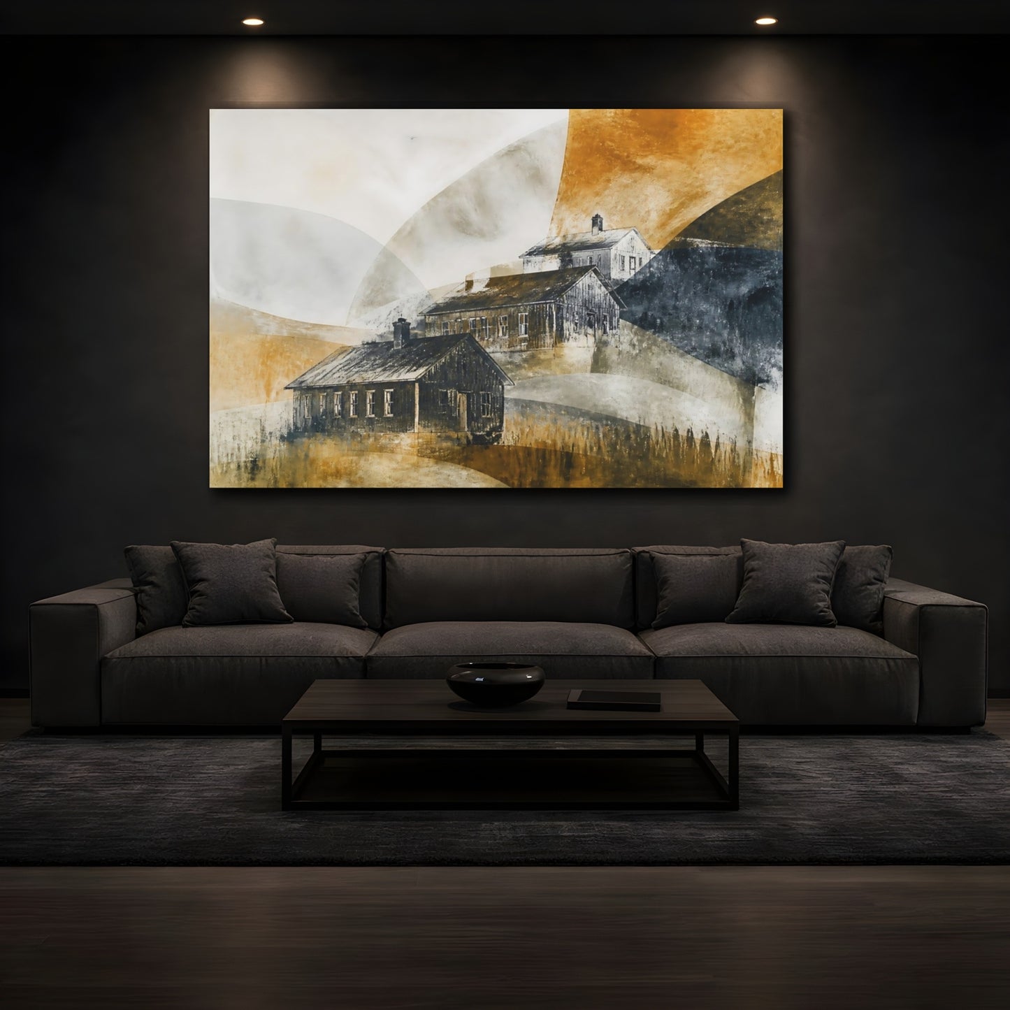 Mockup 3. Ghosted Schoolhouses shown as canvas print