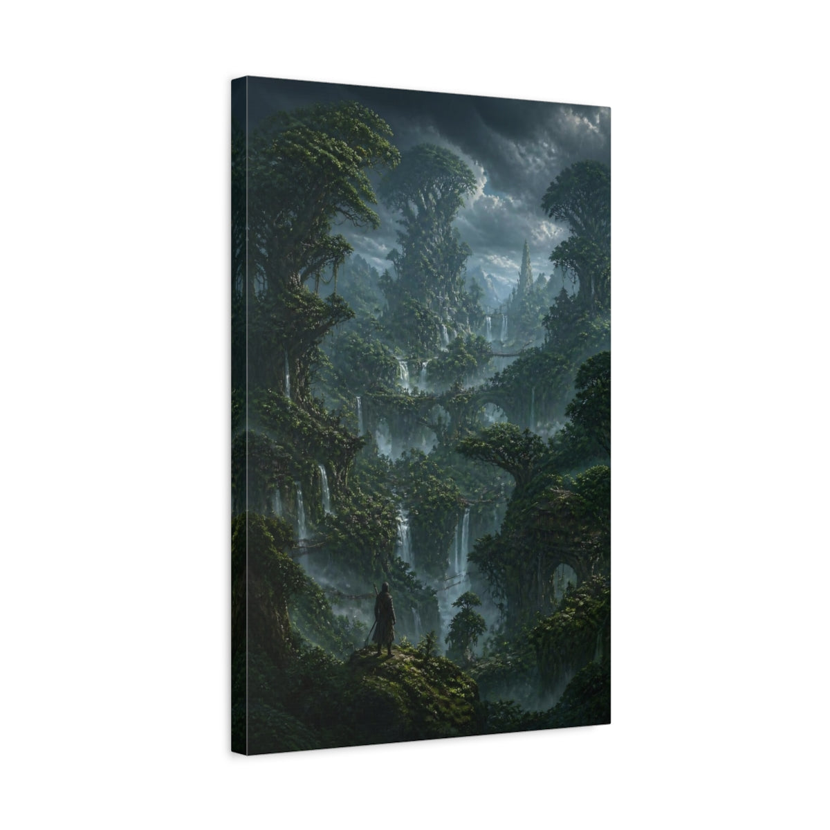Side Mockup 3. Giant Tree Realm shown as canvas print