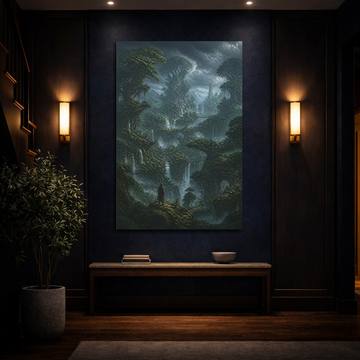 Mockup 4. Giant Tree Realm shown as canvas print