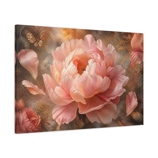Main Mockup. Gigantic Blush Peony shown as canvas print