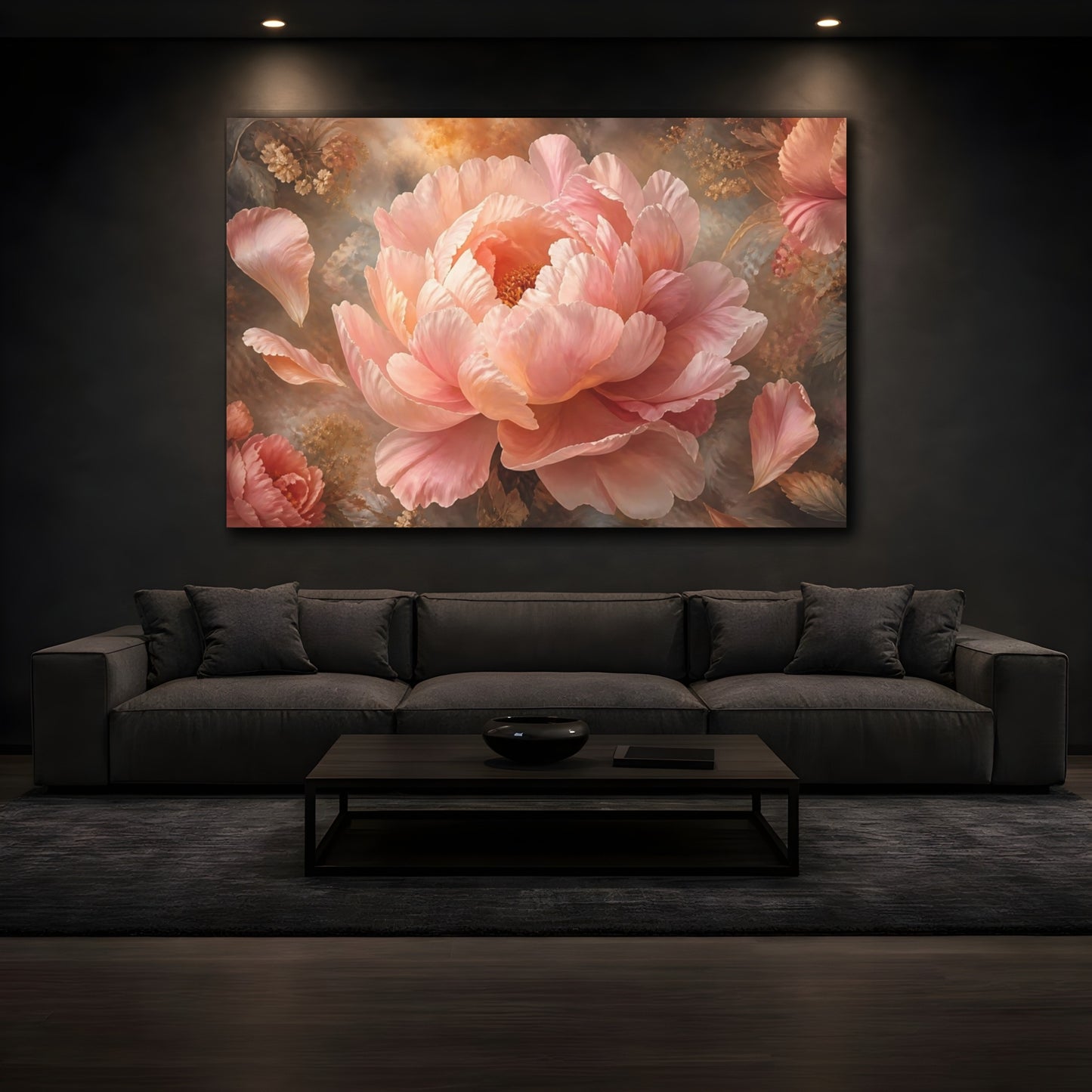 Mockup 3. Gigantic Blush Peony shown as canvas print