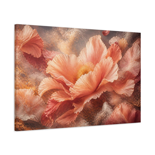 Main Mockup. Gigantic Blush Petal Bloom shown as canvas print