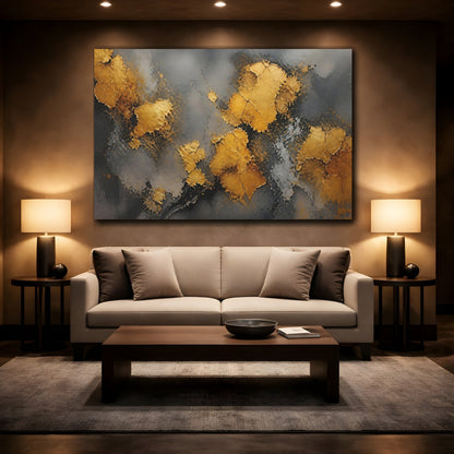 Mockup 2. Gilded Abstract Texture shown as canvas print