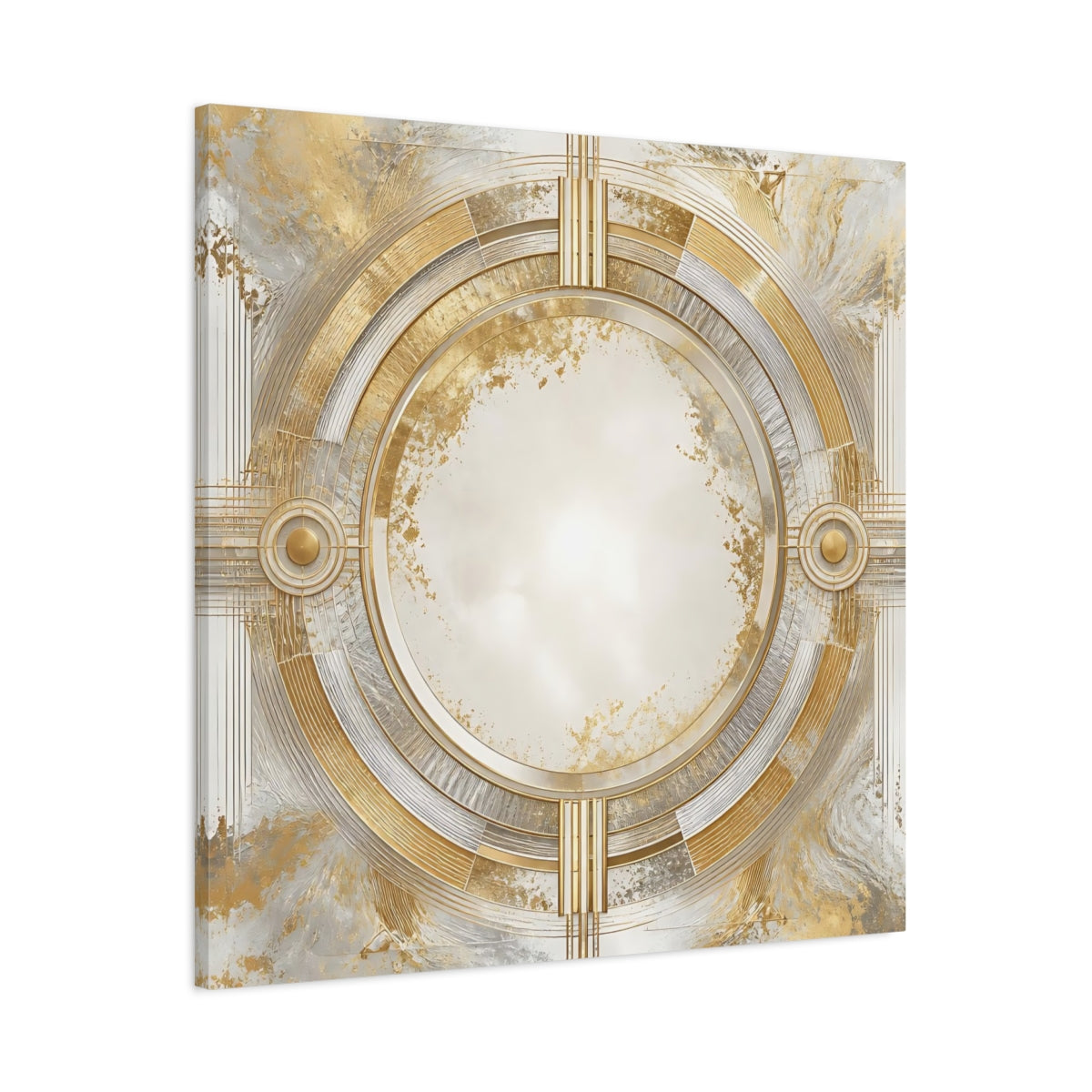 Main Mockup. Gilded Art Deco Circle shown as canvas print
