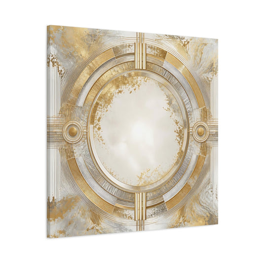 Main Mockup. Gilded Art Deco Circle shown as canvas print