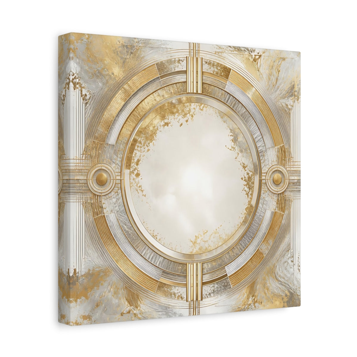 Side Mockup 8. Gilded Art Deco Circle shown as canvas print