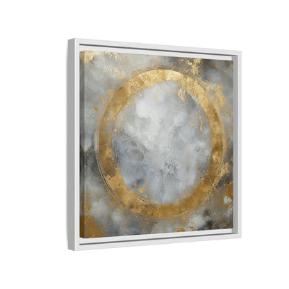 Side Mockup 13. Gilded Circle Abstract shown as framed canvas print