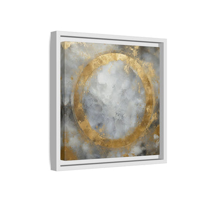 Side Mockup 16. Gilded Circle Abstract shown as framed canvas print