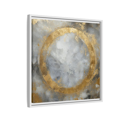 Side Mockup 10. Gilded Circle Abstract shown as framed canvas print