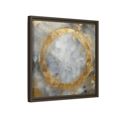 Side Mockup 14. Gilded Circle Abstract shown as framed canvas print