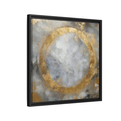 Side Mockup 12. Gilded Circle Abstract shown as framed canvas print
