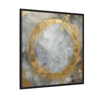 Side Mockup 6. Gilded Circle Abstract shown as framed canvas print