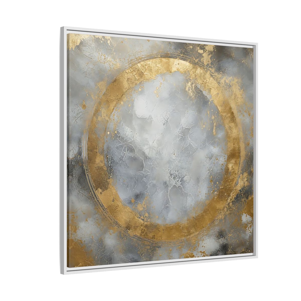 Side Mockup 4. Gilded Circle Abstract shown as framed canvas print