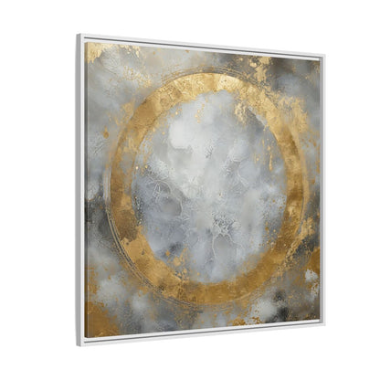 Side Mockup 4. Gilded Circle Abstract shown as framed canvas print