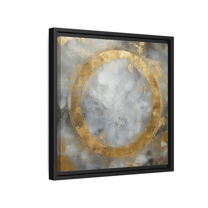 Side Mockup 15. Gilded Circle Abstract shown as framed canvas print