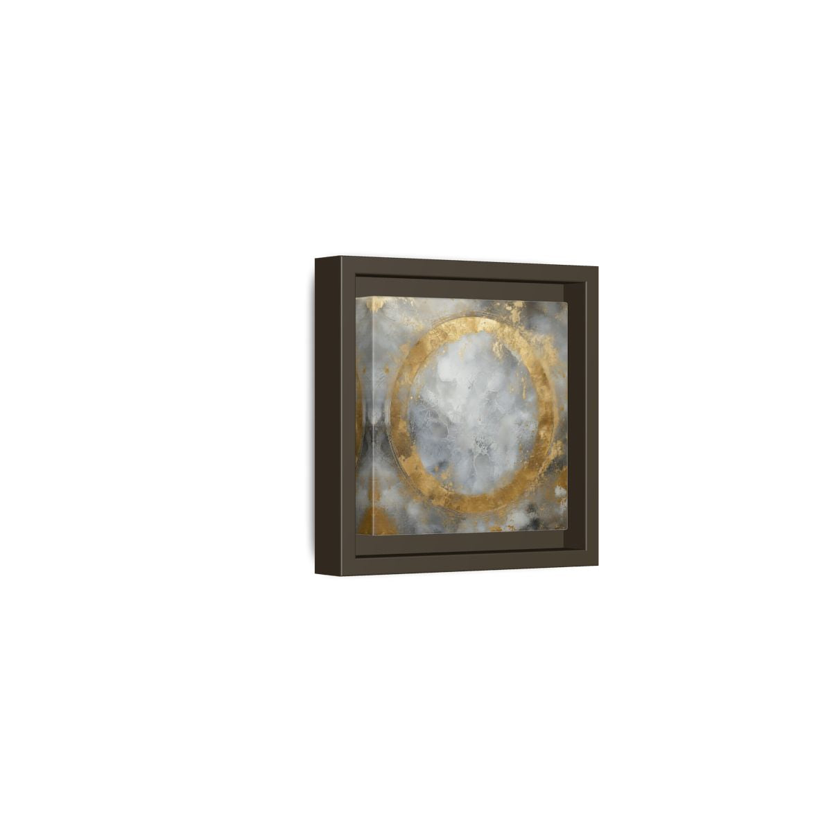 Side Mockup 23. Gilded Circle Abstract shown as framed canvas print