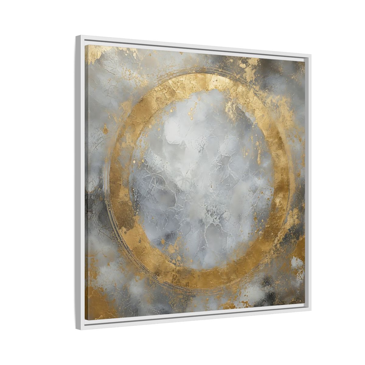 Side Mockup 7. Gilded Circle Abstract shown as framed canvas print