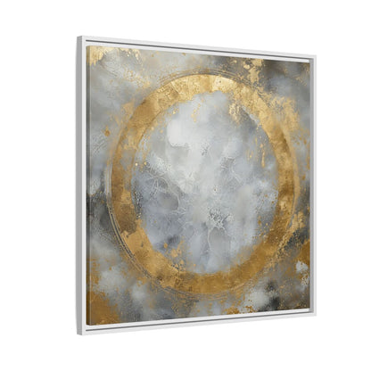 Side Mockup 7. Gilded Circle Abstract shown as framed canvas print