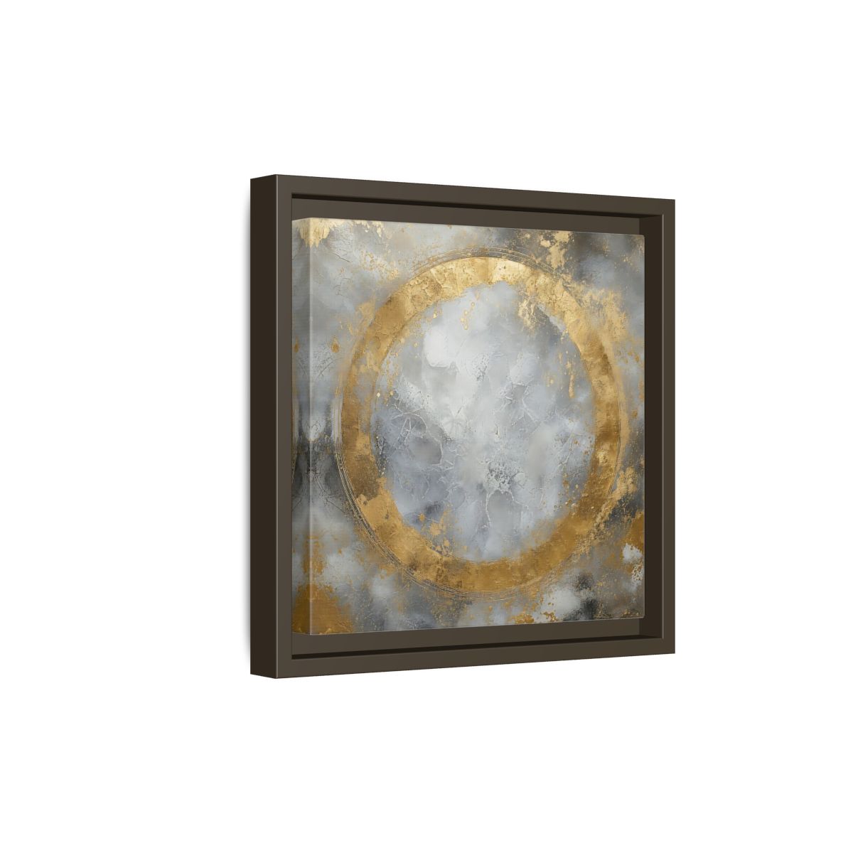 Side Mockup 20. Gilded Circle Abstract shown as framed canvas print