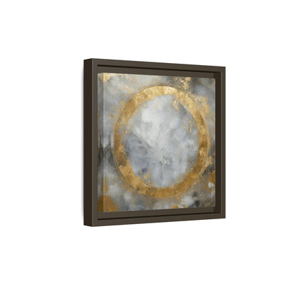 Side Mockup 20. Gilded Circle Abstract shown as framed canvas print