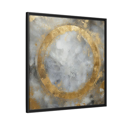 Side Mockup 9. Gilded Circle Abstract shown as framed canvas print