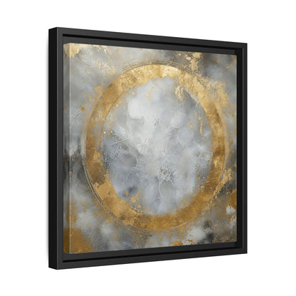 Side Mockup 32. Gilded Circle Abstract shown as framed canvas print