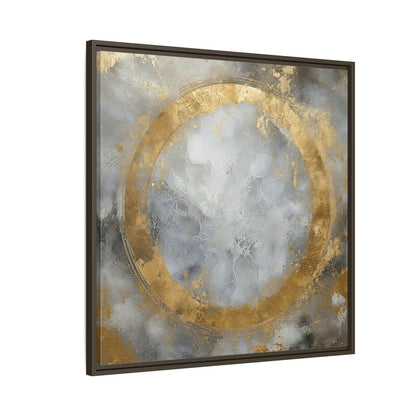 Side Mockup 8. Gilded Circle Abstract shown as framed canvas print