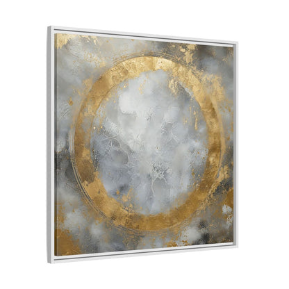 Side Mockup 25. Gilded Circle Abstract shown as framed canvas print