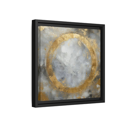 Side Mockup 18. Gilded Circle Abstract shown as framed canvas print