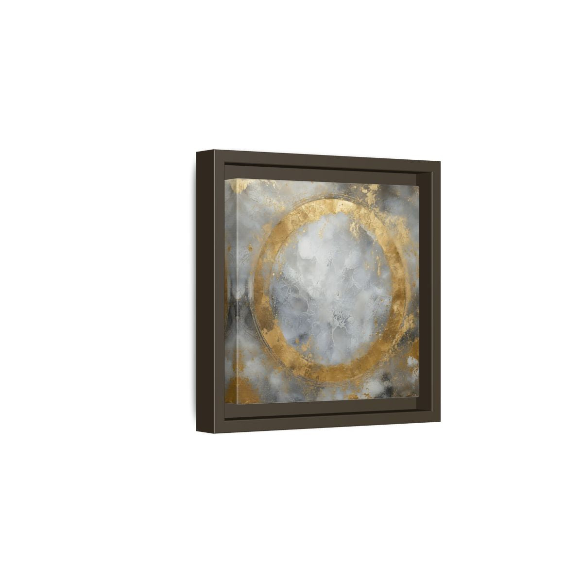 Side Mockup 2. Gilded Circle Abstract shown as framed canvas print
