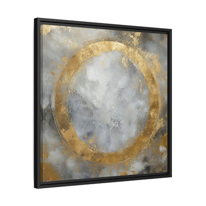 Side Mockup 31. Gilded Circle Abstract shown as framed canvas print