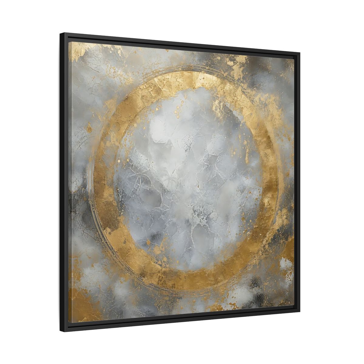 Side Mockup 30. Gilded Circle Abstract shown as framed canvas print
