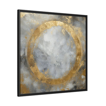 Side Mockup 30. Gilded Circle Abstract shown as framed canvas print
