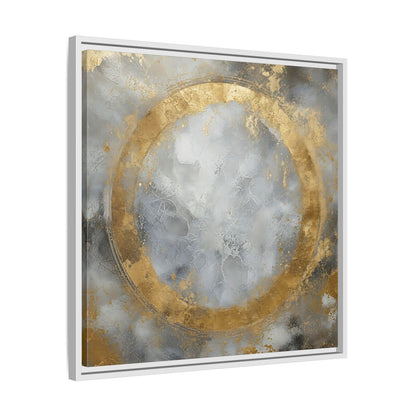 Side Mockup 26. Gilded Circle Abstract shown as framed canvas print
