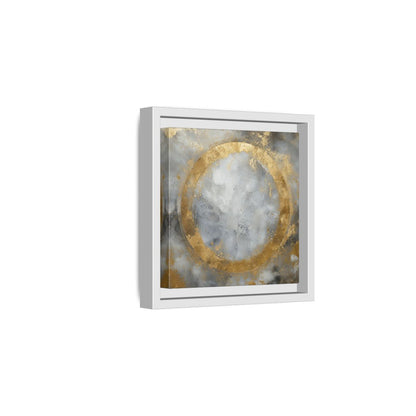 Side Mockup 1. Gilded Circle Abstract shown as framed canvas print