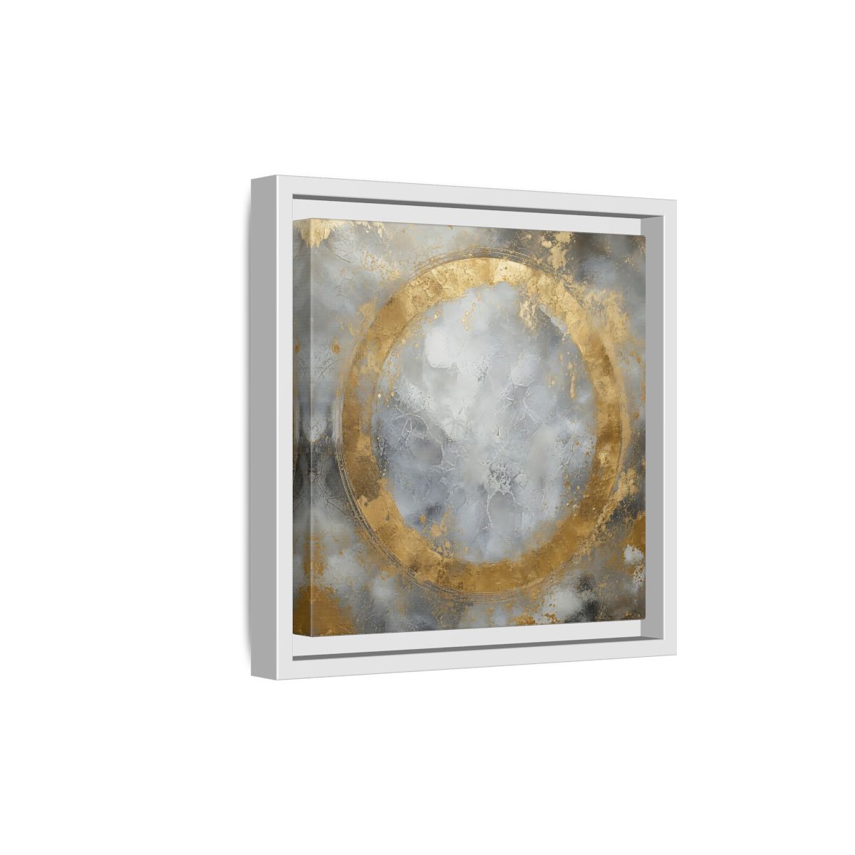 Side Mockup 19. Gilded Circle Abstract shown as framed canvas print