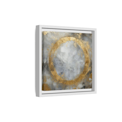 Side Mockup 19. Gilded Circle Abstract shown as framed canvas print