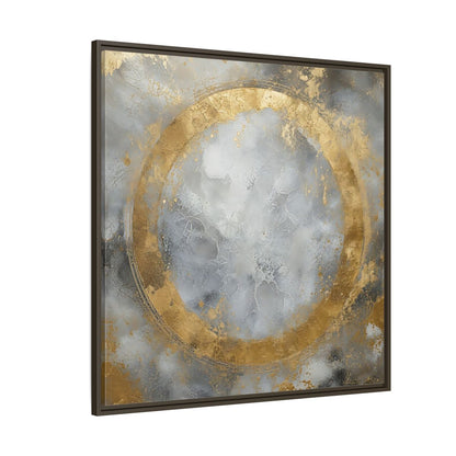 Side Mockup 5. Gilded Circle Abstract shown as framed canvas print