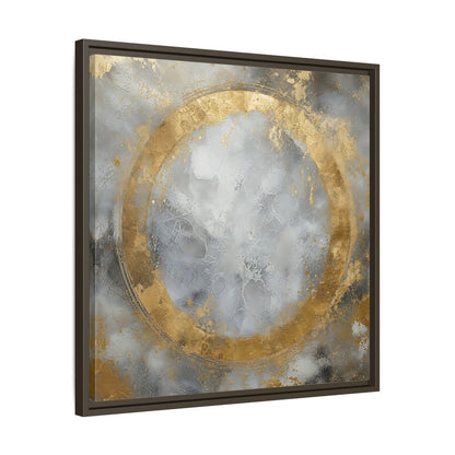 Side Mockup 27. Gilded Circle Abstract shown as framed canvas print